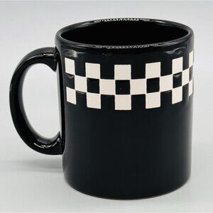 Waechtersbach Mug Black White Checkerboard West Germany 3.75 inch Vintage HTF